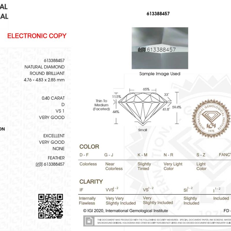 0.40 carati diamante blister