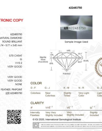 0.70 carati diamante blister