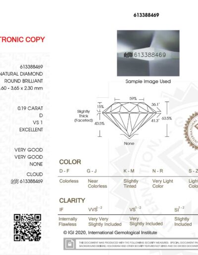 0.19 carati diamante blister