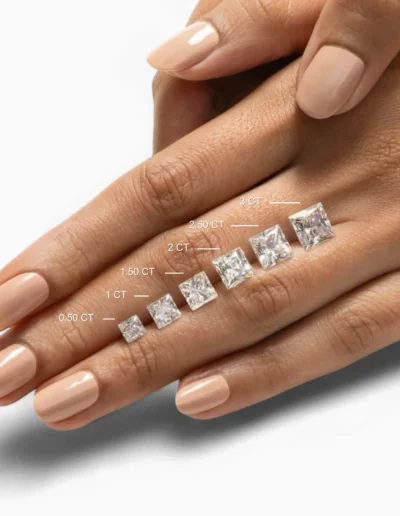 Diamanti Anversa dimensioni carato Taglio Princess